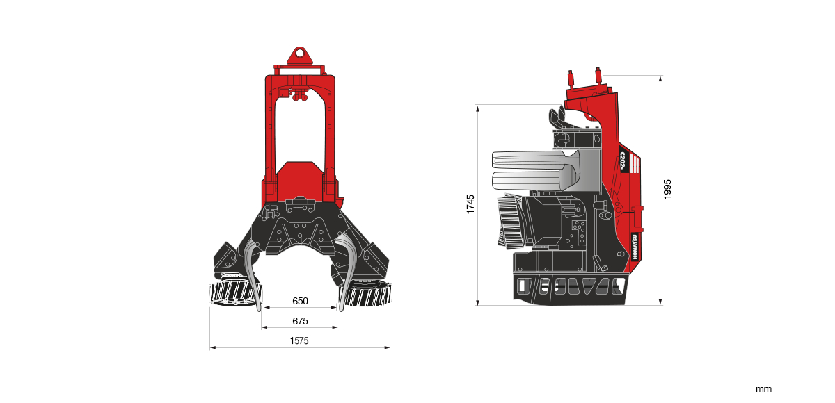 Komatsu C202E technical drawing